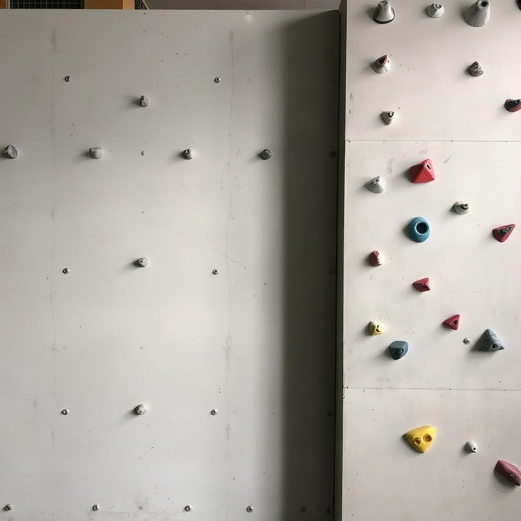 Climbing wall before holds are marked