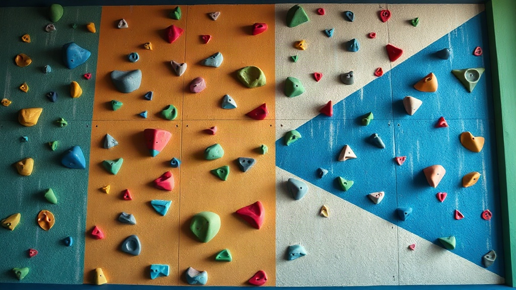 Indoor boulder wall with colorful holds